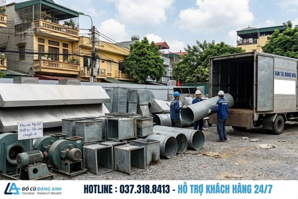 Hệ thống hút khói được tập kết trước khi đưa lên xe