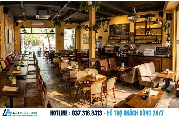Toàn bộ bàn ghế quán cafe trước khi Đồ Cũ Đặng Anh bắt đầu thu mua bàn ghế quán cafe